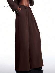 LYSMO SELECTION 2025新款简约秋季女装咖啡棕色翻领长袖外套阔腿裤休闲套装，秋季 - 咖啡棕 - 查看 6