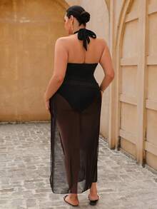 Swim Oasis Bộ đồ bơi một mảnh đi biển gợi cảm cỡ lớn dành cho kỳ nghỉ thường ngày - màu đen - Xem 2