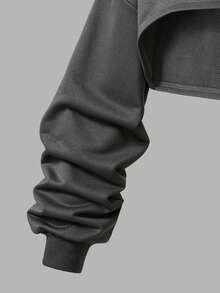 Sparklyn Teen Girl Casual Fashion American Style Cropped Hoodie Sweatshirt Paired With Contrast Trim Knit Fabric Tank Top And Loose Fit Knit Fabric Pants, Comfortable For Everyday Wear, Suitable For Spring And Autumn, Suitable For Commuting, Outing, Party, Photo Shooting, Shopping