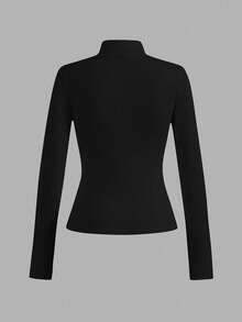 SHEIN Essnce 4件套休闲纯色百搭修身高领毛衣，适合秋冬季女装 - 彩色 - 查看 8