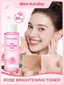 Rose Brightening Toner, Rose, befeuchten und aufhellen, minimieren das Aussehen der Poren, und sanft peelt die Haut, gute Wahl für Hochzeit, Urlaub, Strand, Reisen EssentialsEaster Geschenke, geeignet für Sommer Hautpflege - Pink - Übersicht 1
