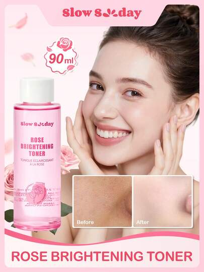 Slow Sunday Rose Brightening Toner, Rose, Moisturize And Brighten, Minimize The Appearance Of Pores, And Gently Exfoliates Skin, Autumn And Winter Skin Care, Gifts, Christmas, Halloween, Carnival Party, For Valentine'S Day, Valentines Gift, Great Ideas For Party, Gift-Giving, Outdoor Activity, Suitable For Spring Personal Care
