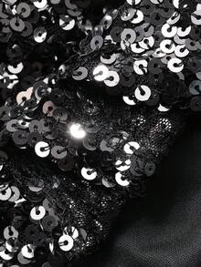 Livesso 黑色露背亮片紧身迷你连衣裙，优雅百搭，适合新年、圣诞节、婚礼、派对、正式场合、时尚晚宴鸡尾酒会等场合。 - 黑色 - 查看 7