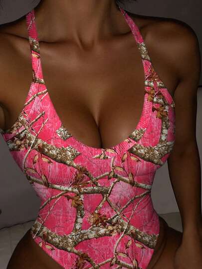 Rovax Women's Minimalist Everyday Printed Bodysuit