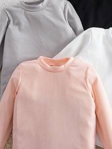 针织舒适简约时尚甜美可爱多件套组合，女童打底衫