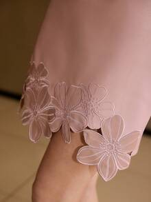 MOTF PREMIUM PU LEATHER FLORAL EMBROIDERY SKIRT - Pink - View 3
