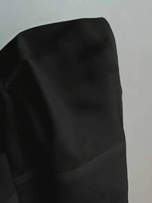 Elamini 性感立领侧边系带修身长袖女式衬衫 - 黑色 - 查看 6