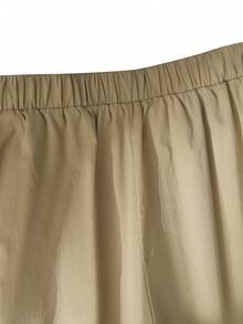 Gloray Pantaloni larghi e morbidi da donna taglie forti, nuovo design elegante per l'autunno/inverno - Cachi - Visualizzare 5