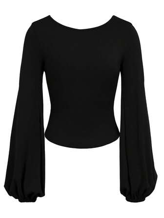 Cévolie Plus Size Women Square Neck Lantern Sleeve Sexy Fitted Long Sleeve Top T-Shirt