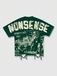 ROMWE MEN Street Life Men's Street Style Batwing Sleeve Graphic T-Shirt, Suitable For Everyday Wear, Spring/Summer