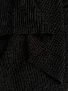 SHEIN LUNE Plus Size Hollow Out Casual Knit Sweater With Playful Sequin Bow Decor Bow Top Women Black Sweater Winter Party Graduation Elegant Sequin Elegant Graduation Christmas New Year Winte Shiny - Black - View 10