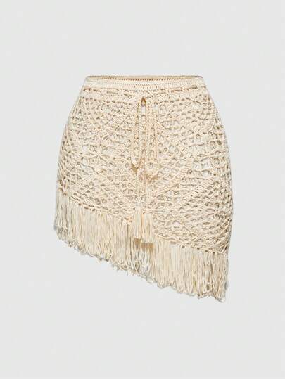 Fairycore Women Fairycore Handmade Crochet Tassel Holiday Style Skirt