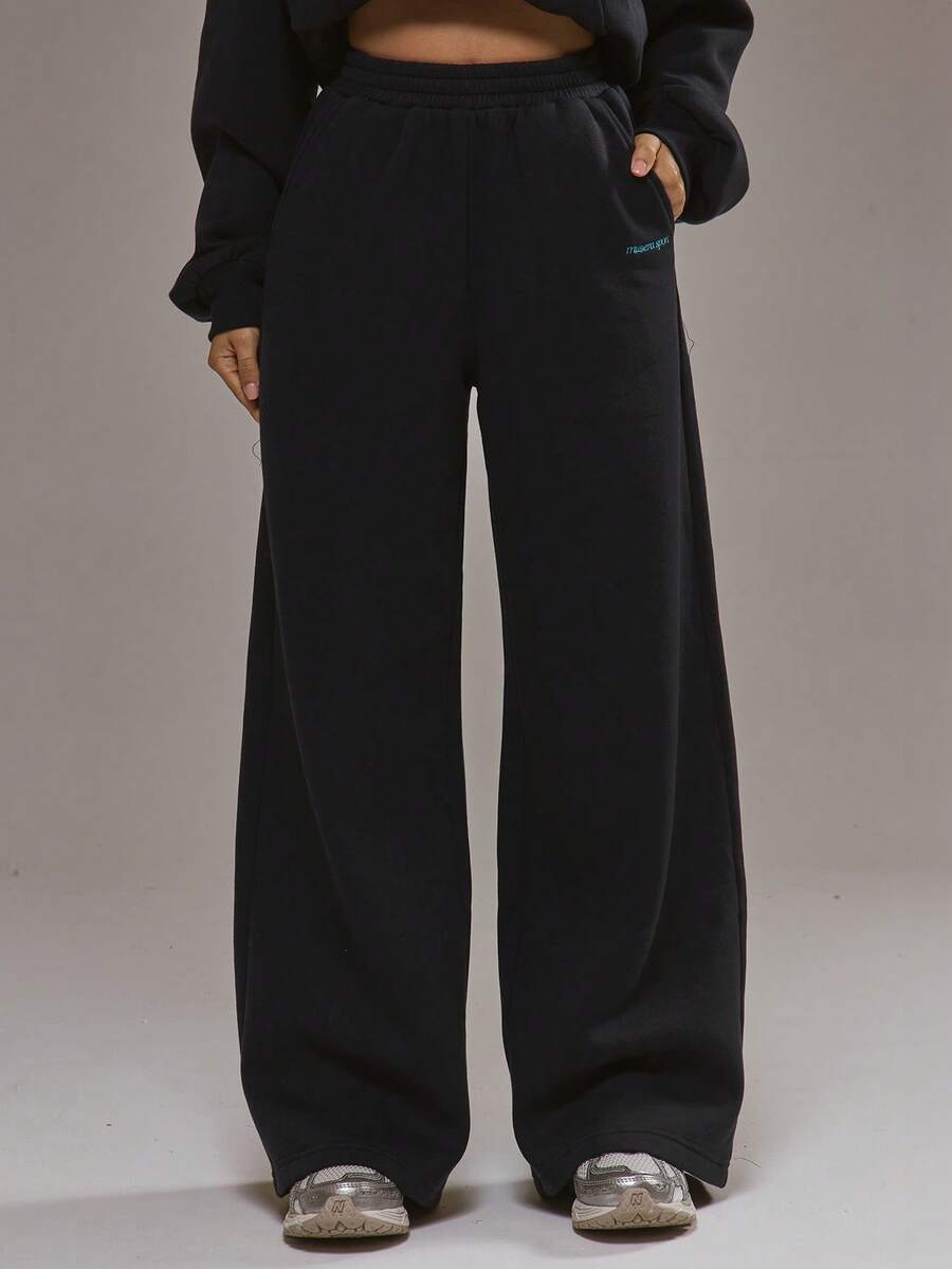 Musera Sport Quần thể thao ống rộng ngoại cỡ (chỉ quần) Padel Activewear Sport Gym Workout Pants Sweatpants Casual - Màu xanh hải quân - Xem 1