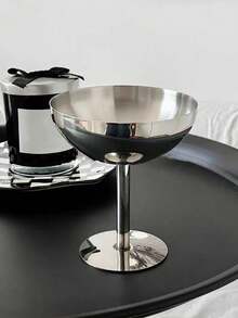 Joivida 1件/2件不锈钢冰淇淋杯、高脚杯、夏季不锈钢甜点碗、水果沙拉碗、枣子零食杯、咖啡杯 - 銀色 - 查看 18