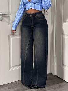 BamGleam Jeans droits polyvalents de mode rétro vintage pour femmes