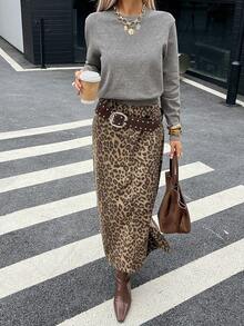 DAZY Femmes Couleur Unie Manches Longues Décontracté Coupe Ample Pull Basique, Automne/Hiver