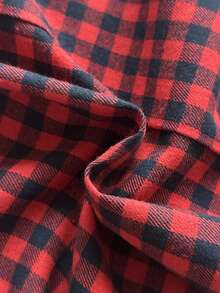 Vintaside Kids Váy kẻ caro cho bé gái, phong cách đồng quê, váy dài tay vải lanh cotton thanh lịch cho quý cô, bộ sưu tập đa năng, phù hợp cho mùa chuyển mùa xuân và thu - Đỏ và đen - Xem 6
