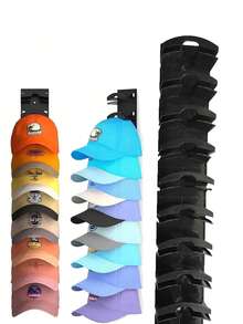 1/2pcs Heavy Duty 10-Tier Baseball Cap Organizer Rack, Sturdy Hanging Storage Holder For Hats, Suitable For Door, Cabinet, Wall And Entryway, Practical Home Storage Accessory - Multicolor - View 5
