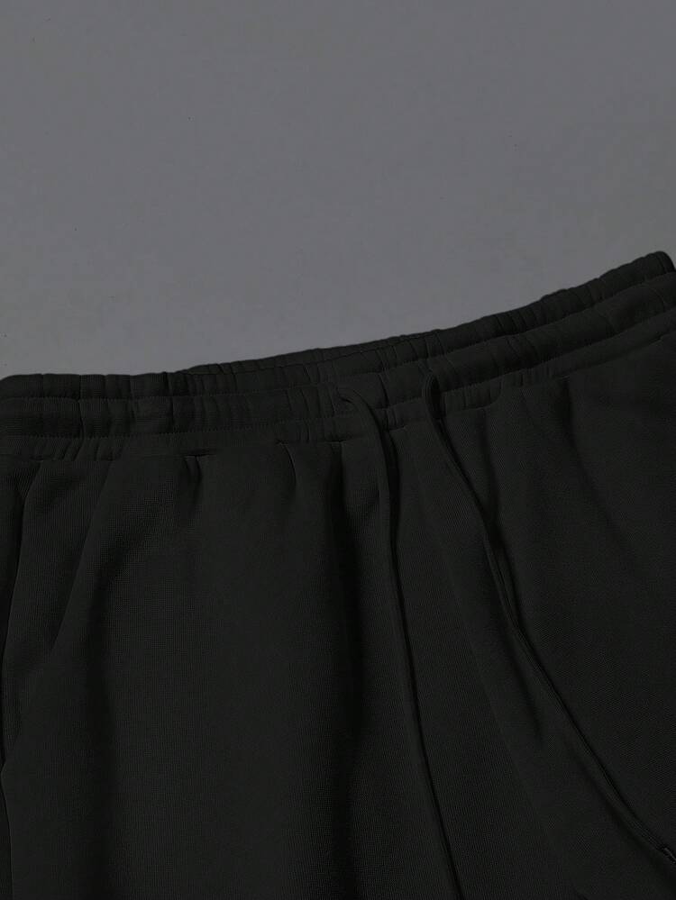 Manfinity Homme 男士简约印花长袖上衣和裤子运动套装 - 彩色 - 查看 3