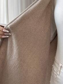 Elenzga Abrigo con cuello superpuesto de tela de felpa recubierta de punto maduro para mujer, blusa elegante para mujer, abrigo de lujo sexy de invierno para mujer, Navidad para mujer - Café integral - Ver 7