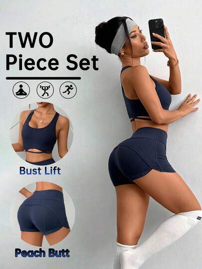 Slayform Conjunto deportivo de mujer para correr, fitness, yoga y ejercicio