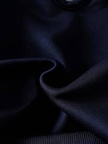 SHEIN 2pcs/Set Toddler White Lace Collar Embroidered Long Sleeve Top And Navy Blue Pants Sweatsuit, Casual Outfit Suitable For Daily Wear, Spring/Autumn, Christmas - Navy Blue - View 6