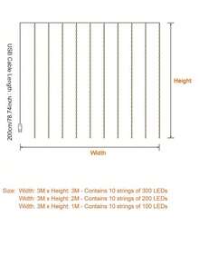 1 قطعة أضواء ستارة LED بطول 3 متر 100/200/300 LED، مضاءة بالطاقة من USB، أضواء ستارة زخرفية ب- 8 أوضاع إضاءة وريموت كنترول. مناسبة لغرفة، حفلة، ديكور جدار أبيض، وأعياد مثل عيد الميلاد، هالوين، ، وبداية العام الدراسي. - ضوء الستار USB مع جهاز التحكم عن بعد - مشاهدة 2
