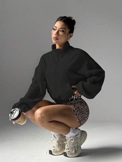 Eassivo Eassivo 休闲纯色抓绒卫衣