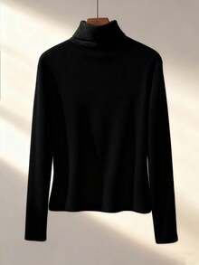 Franclia 新款加厚百搭圆领长袖女式T恤，冬季款