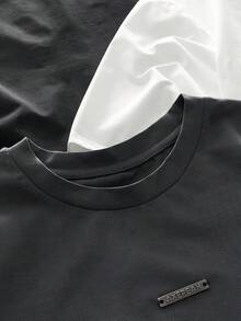 AXEPEAK 男士休闲水钻装饰数字印花短袖 T 恤，夏季 - 彩色 - 查看 3