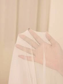 Moireta Elegant Mature Charming Mesh Robe V-Neck Satin Nightgown Solid Color Women Pajama Set, Valentine's Day - White - View 7