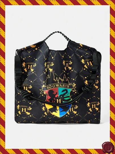 HARRY POTTER X SHEIN Cartoon Graphic Waterproof Large Capacity Handbag Tote Bag