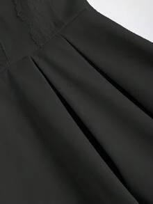 Sweetra 女士时尚优雅浪漫蕾丝边吊带迷你连衣裙 - 黑色 - 查看 5