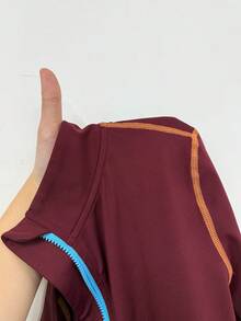 Activina Contrast Color Stand Collar Raglan Sleeve Casual Fitness Sports Sweatshirt Long Sleeve Sports Top Ski