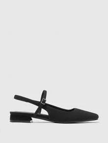 CUCCOO BIZCHIC Women's Pointed Toe Buckle Design Casual Slip-On Flats For Christmas - Black - View 2