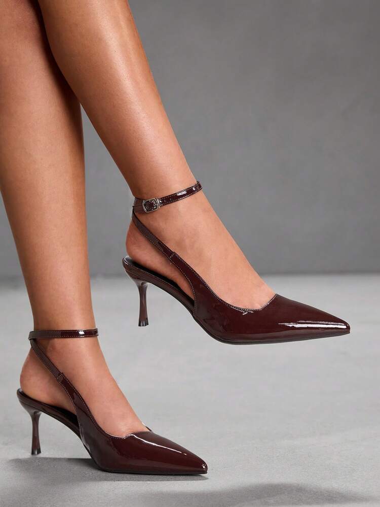 CUCCOO SZL Pointed Toe Lace High Heel Pumps, Comfortable & Versatile Slingback Stilettos, Elegant & Fashionable For Daily Wear, Party, Wedding For Christmas