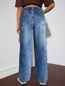 SHEIN Maternity Casual Loose Wide Leg Jeans