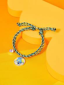 LOONEY TUNES X SHEIN 1pc Women's Fashionable Casual Cartoon Braided Bracelet - Gold - View 1