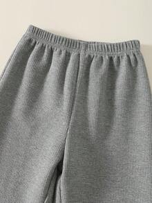 SHEIN 男童针织拼接条纹领外套和裤子两件套 - 彩色 - 查看 5