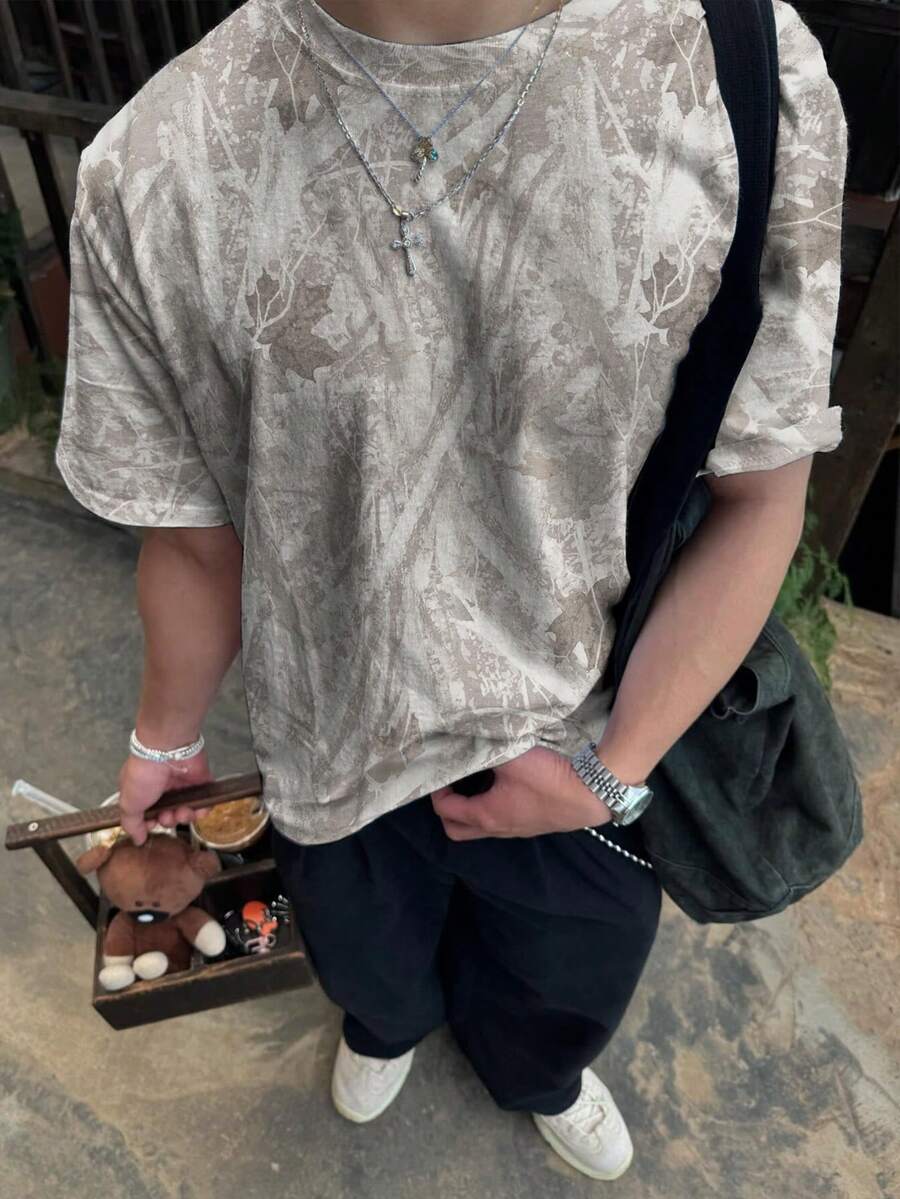 Manfinity Dauomo 男士宽松圆领短袖T恤，简约时尚