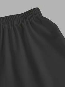 SHEIN EZwear 女士休闲宽松阔腿裤，饰有小马图案，适合夏季和度假穿着 - 深灰色 - 查看 7