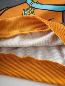 SCOOBY-DOO X SHEIN 2pcs/Set Young Boy Casual Dog Print Camouflage Contrast Raglan Sleeve Crew Neck Sweatshirt And Sweatpants Set - Multicolor - View 9