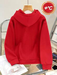 SHEIN 男童休闲学院风宽松面料大字母压纹图案长袖卫衣，适合春、夏、秋、冬户外玩耍、上学、街头风、派对和休闲场合。