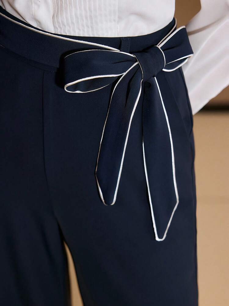 WOMEN'S CASUAL PANTS, SIMPLE DESIGN, ELEGANT NAVY BLUE, AUTUMN/WINTER NEW ARRIVAL
