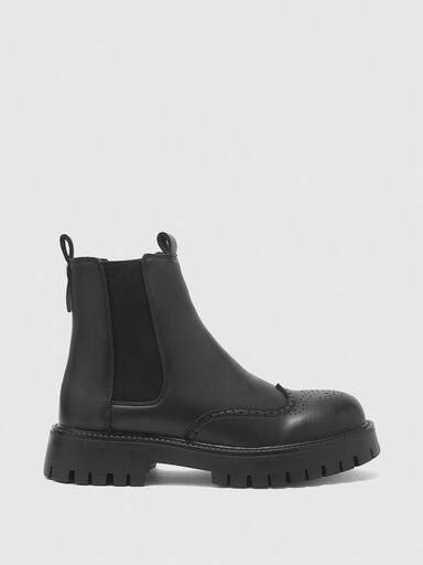 CUCCOO BIZCHIC Bottines Chelsea pour hommes, chaussures hautes respirantes, bottes style britannique simple élégant à bout rapporté, bottes tube de cigarette à enfiler, bottes automne/printemps pour hommes