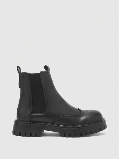 CUCCOO BIZCHIC 男士切尔西靴，透气高帮鞋，英伦风简约优雅雕花布洛克靴，一脚蹬烟筒靴，男士秋/春靴