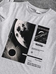 SHEIN 3件套男童休闲字母印花T恤，黑色、白色、绿色，适合通勤、上学、日常休闲穿着、运动以及秋冬季穿着。 - 彩色 - 查看 4