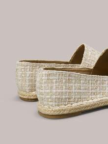 Styleloop Women's Flat Loafers, Espadrille Slip-On Shoes, Casual Shoes With Rope Patchwork Decoration, Pure Apricot Color Backless, Suitable For Christmas, Thanksgiving, New Year Party Outfits - Apricot - View 5