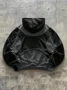 AXEPEAK Áo hoodie nam dài tay, họa tiết hình học phối màu tương phản, phong cách thường ngày, thích hợp cho mùa thu/đông. - Nhiều màu - Xem 2