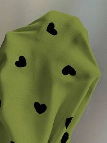 Eryvara 心形印花蝴蝶袖系带长袖女式衬衫 - 綠色 - 查看 6